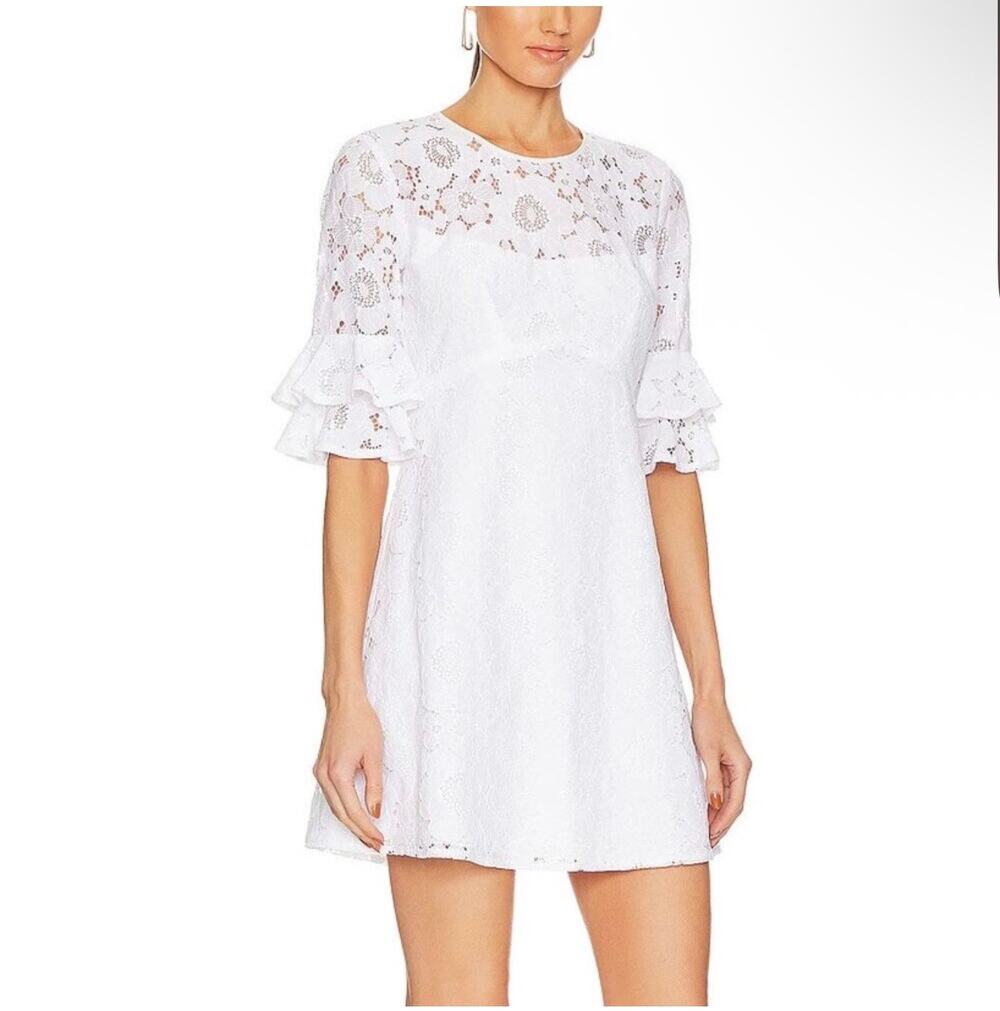 New Amanda Uprichard Aveline white midi dress size X-small